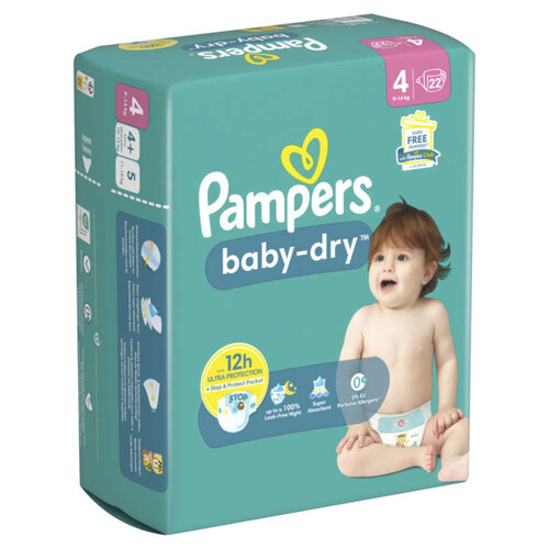 Pampers Couches Baby Dry T4 x22