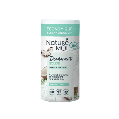 Nature Moi Déodorant Solide à l'Huile de Coco & Beurre de Karité Bio 30g