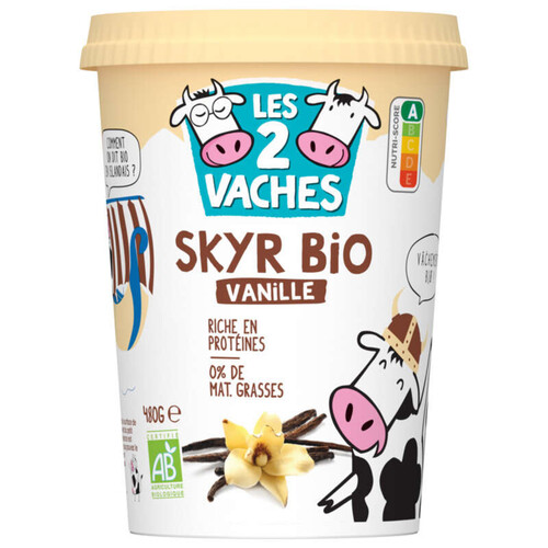 Les 2 Vaches Skyr Vanille Bio 480g