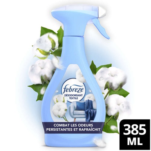 Febreze Textile Spray Désodorisant Pureté De Coton 385ml