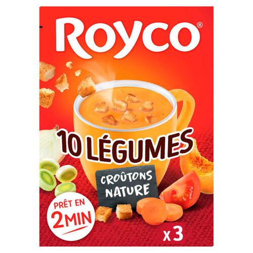 Royco Velouté 10 légumes croûtons Romarin x3 sachets