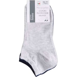 Lot X2 Mini-Socquettes Fil D'©Cosse, Gris/Bleu
