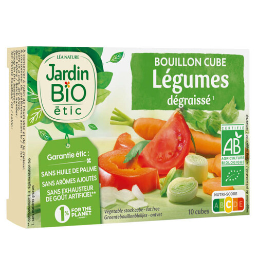 Jardin Bio Bouillon Cube Légumes, dégraissé x10 cubes 90g