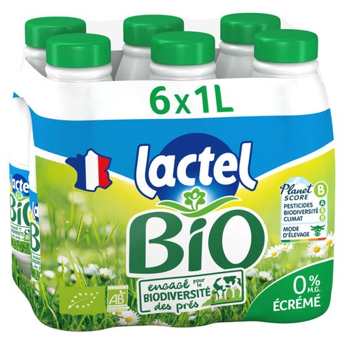Lactel Lait Écrémé Bio 6x1L