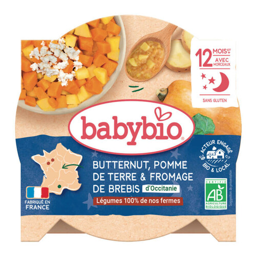 Babybio Assiette Butternut, Pommes de Terre, Fromage 230g