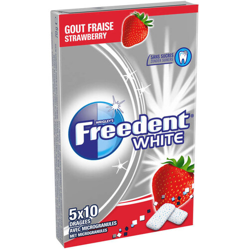 Freedent White Chewing Gum à La Fraise Sans Sucres 70g