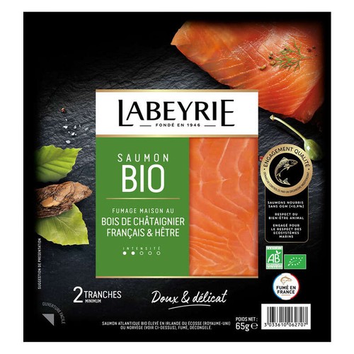 Labeyrie Saumon Fumé Bio 65g