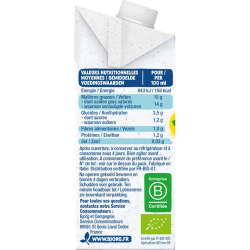 Bjorg Lait de coco fluide Bio 200ml