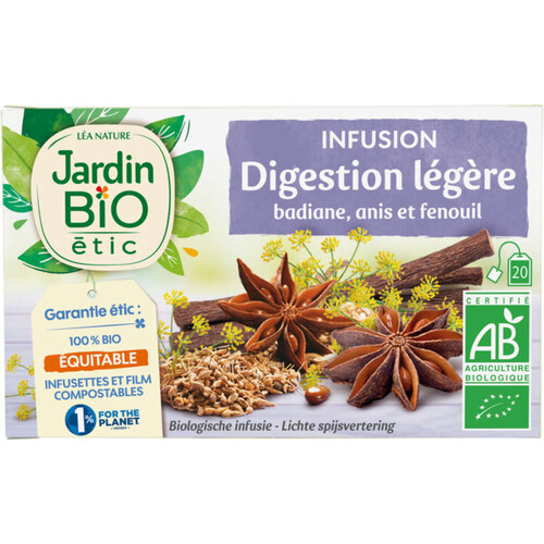Jardin Bio Etic Infusion Digestion Légère Bio Sachet x20 30g