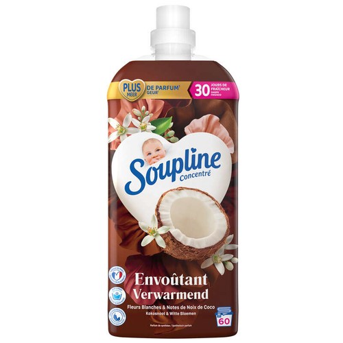 Soupline Adoucissant concentré 3D Fraicheur Coco 1,28L