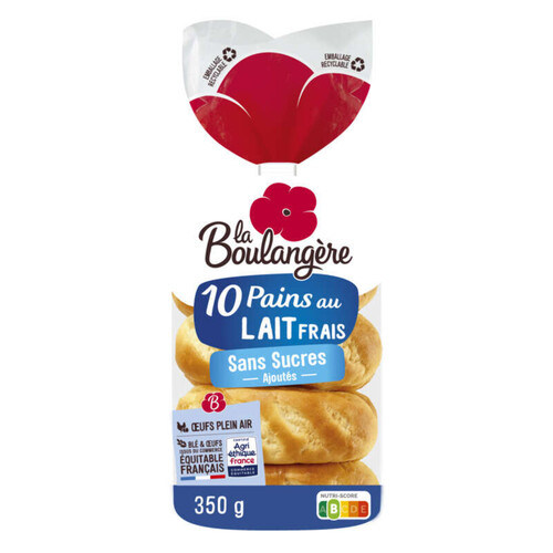 La Boulangère Pains au Lait Frais x10 350g