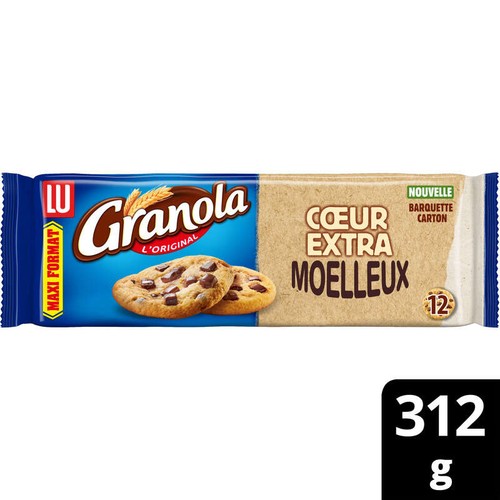 Granola Cookies Cœur Extra Moelleux aux pépites de Chocolat 312g