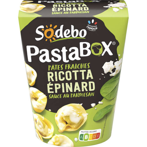 Sodebo Pasta Box Tortellini ricotta épinards sauce parmesan 280g