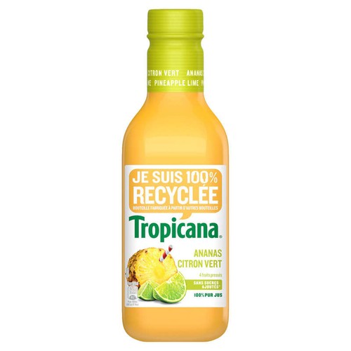 Tropicana Pur Jus Frais d'Ananas Citron Vert la Bouteille de 90cl