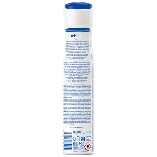 Nivea Déodorant Spray Anti-transpirant 72H Derma Control Defend 200ml