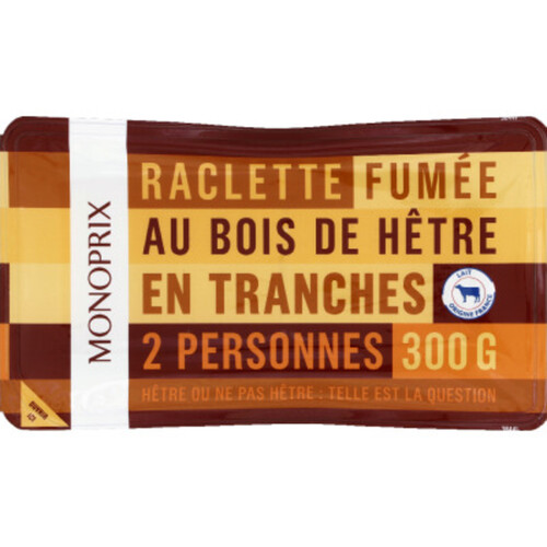 Monoprix Fromage à Raclette Fumée en Tranches 300g