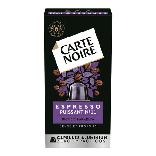 Carte Noire Capsules Aluminium Espresso Puissant N°11 x10-55g