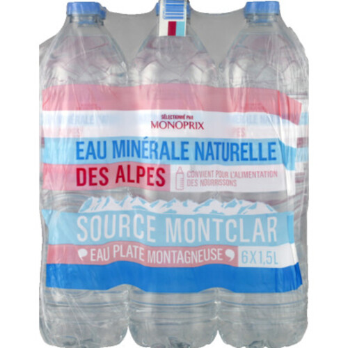 Monoprix eau minérale des alpes le pack de 6x1,5L