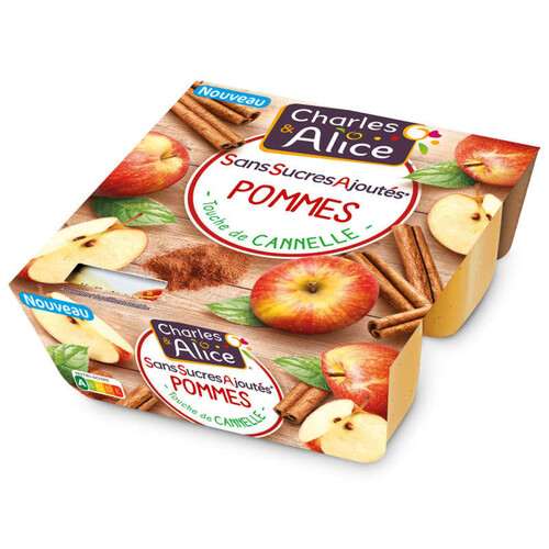 Charles & Alice Compotes Pomme Cannelle 4 x 97g