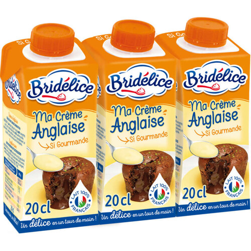 Bridélice Crème anglaise UHT Briques 3x20cl