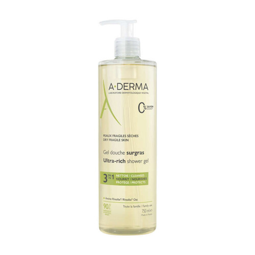 [Para] A-Derma Les Indispensables Gel Douche Surgras Nourrissant Peaux Fragiles Sèches 750ml