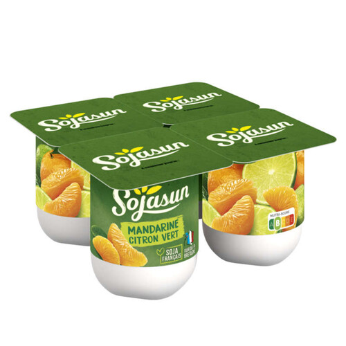 Sojasun Soja Mandarine Citron Vert Pots 4x100g