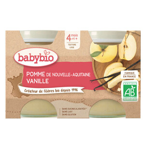 Babybio Petits Pots Pomme d'Aquitaine Verveine Dès 4 Mois 2x130g