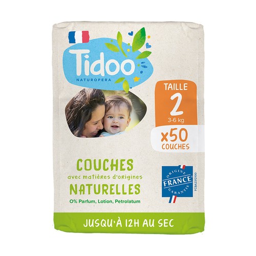 [Par Naturalia] Tidoo Couches avec Matières Naturelles T.2 (3-6kg) x50