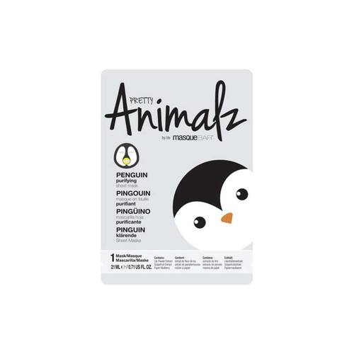 Masque Bar Masque En Feuille Pingouin Purifiant- Pretty Animalz 21ml