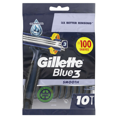 Gillette Blue 3 Smooth Rasoir Jetable 3 Lames x10