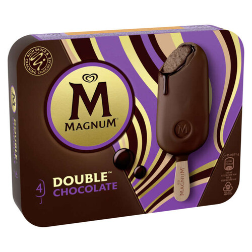 Magnum Glaces Bâtonnets Double Chocolate x4 284g