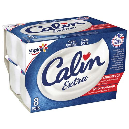 Yoplait calin extra fromage blanc nature 3,2% matiere grasse pots 8x100g
