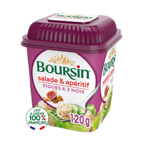 Boursin fromage salade et apéritif figue et 3 noix 120g