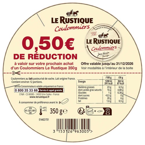 Le Rustique Coulommiers de Normandie 350g