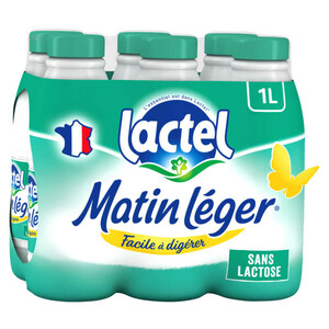 Lactel Matin Léger écrémé bouteille 6x1 L