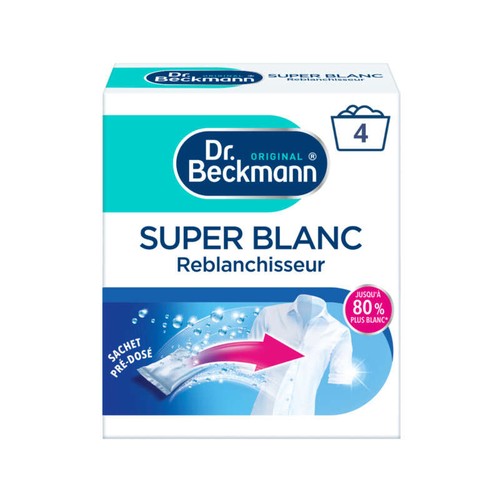 Dr Beckmann Original Super Blanc Reblanchisseur Sachet 4x40g