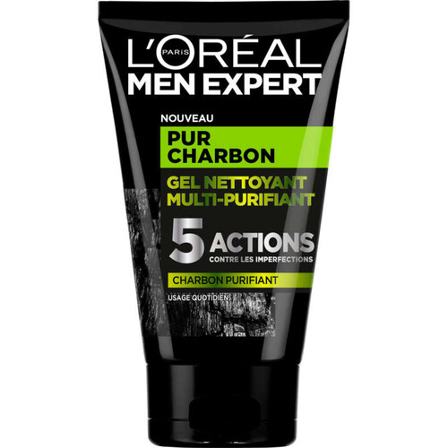L'Oréal Paris Men Expert pur charbon gel nettoyant multi-purifiant 100ml
