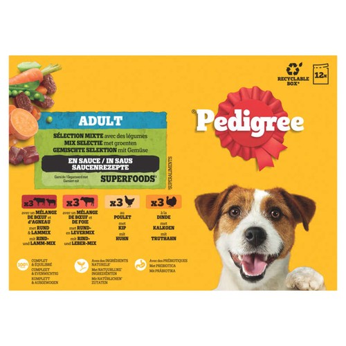 Pedigree Sachets fraîcheur en sauce petit chien 12x100g