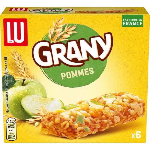 Lu Grany Barres de Céréales Pommes 125g