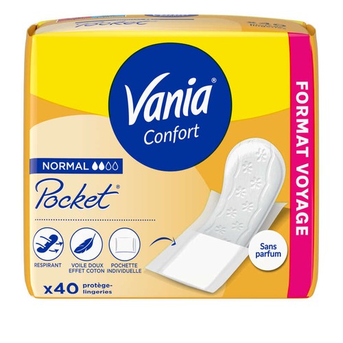 Vania Comfort Protège-Lingeries Pocket Flux Normal sans parfum x40