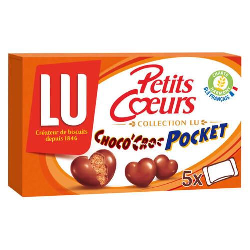 Lu Petits Cœurs Choco'Croc Biscuits enrobés Chocolat au Lait 180g
