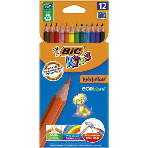 Bic 12 Crayons De Couleur Evolution