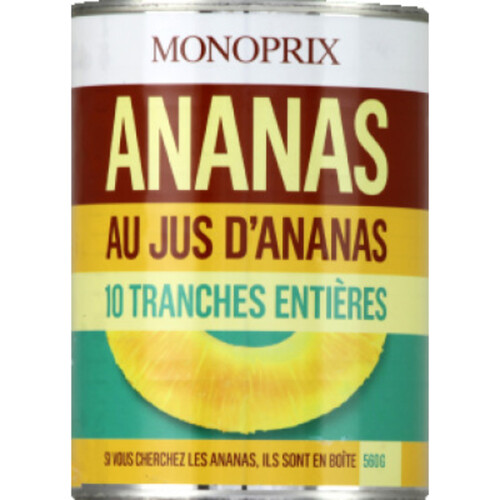 Monoprix Ananas en Tranches x1 - 340g