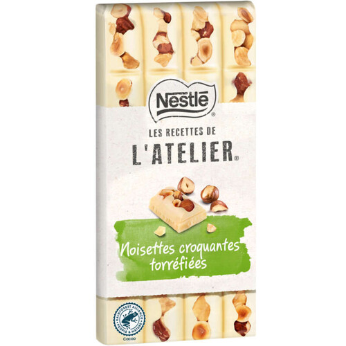 Nestlé Les Recettes De L'atelier Chocolat Blanc Noisettes Croquantes Toréfiées 150g