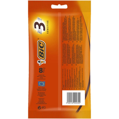 Bic Rasoir Homme - 3 Lames - Bande Lubrifiante x8
