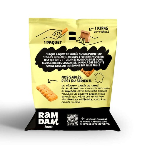 Ramdam Social Biscuits Apéritifs Comté Et  Graines De Sésame 100g