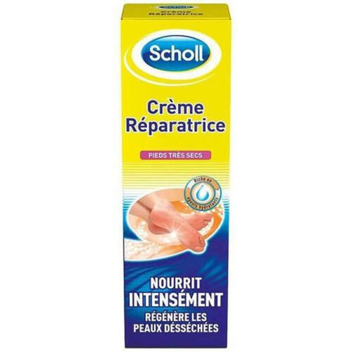 Scholl Crème Réparatrice Pieds Très Secs, Vitamine E + Aloe Vera 75Ml