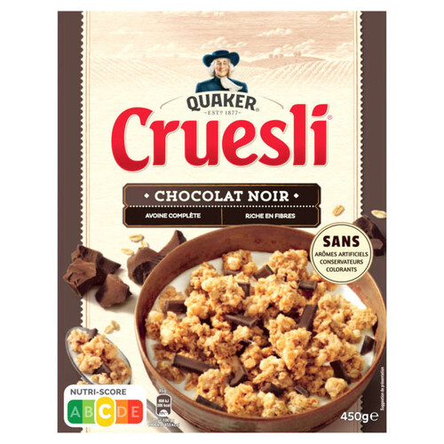 Quaker - Céréales chocolat noir Cruesli - La boite de 450g