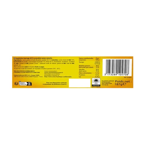 Cémoi Quadro L'Original saveur Noisette & Cacao 187g