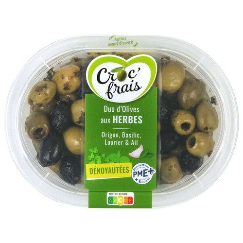Croc'Frais Olives Dénoyautées Aux Herbes 200g